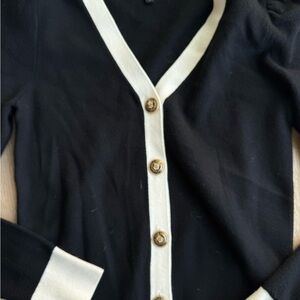 Express Black and Cream Women's Sweater